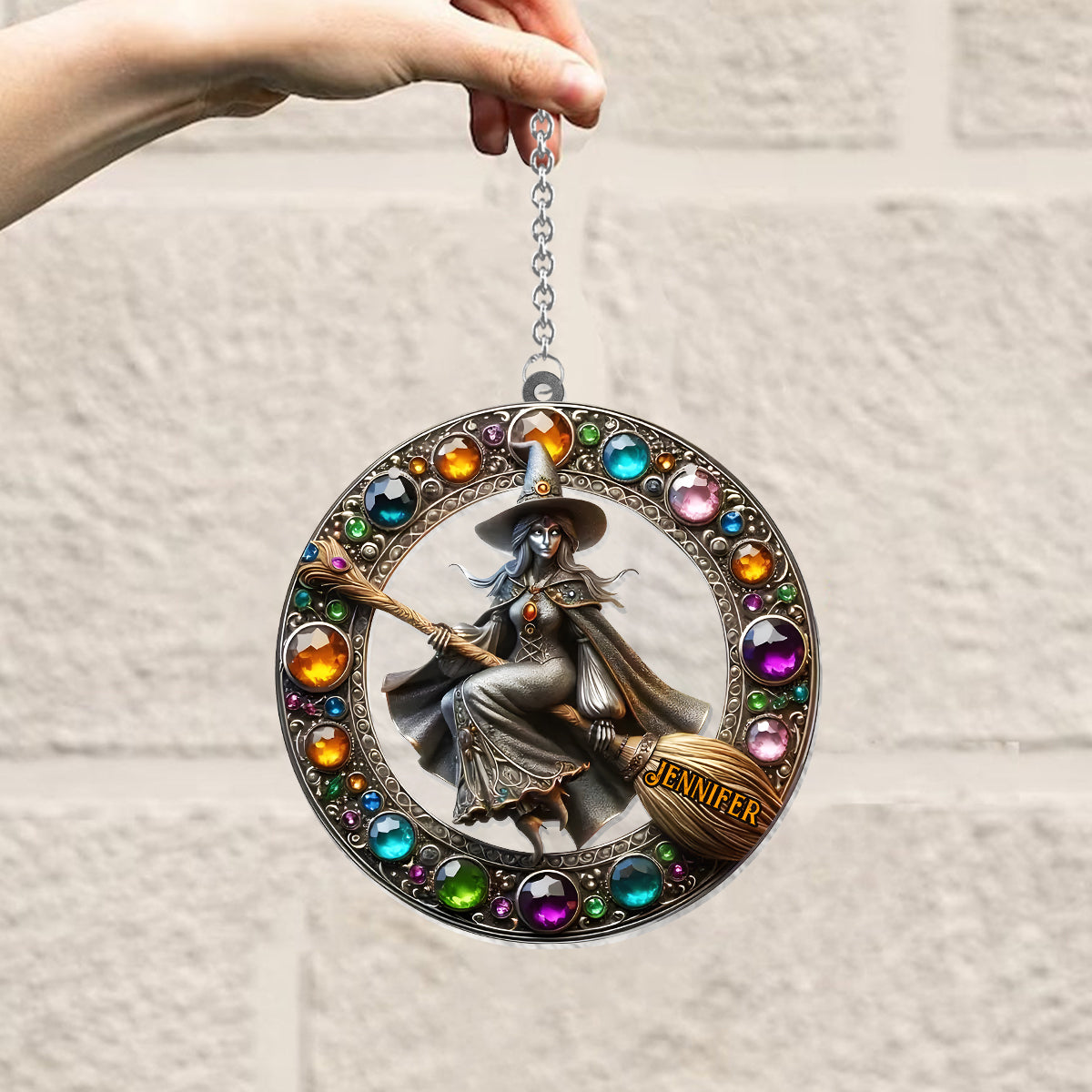 Beautiful Witch - Personalized Witch Window Hanging Suncatcher Ornament