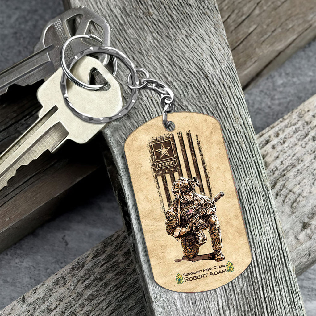 US Military World Tour - Personalized Veteran Stainless Steel Keychain