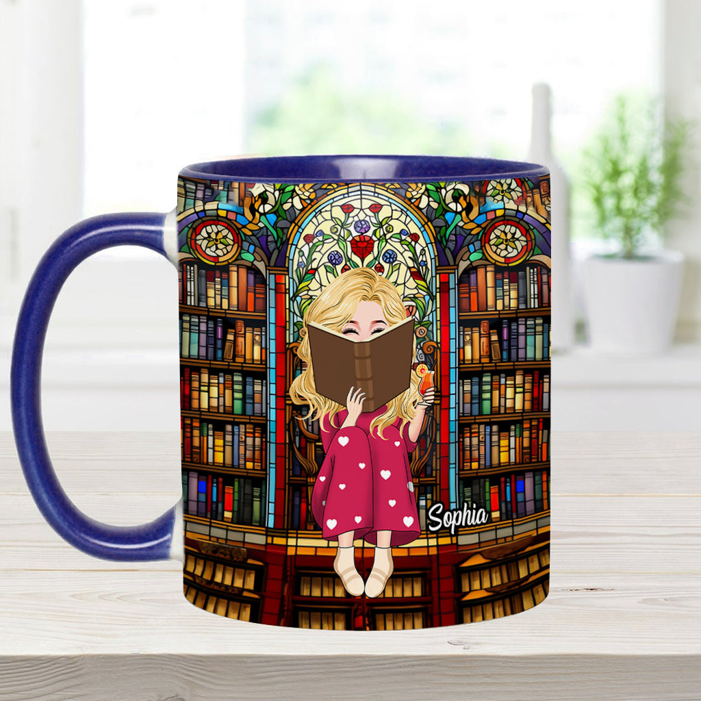 Just A Girl Who Loves Books - Personalized Book Accent Mug