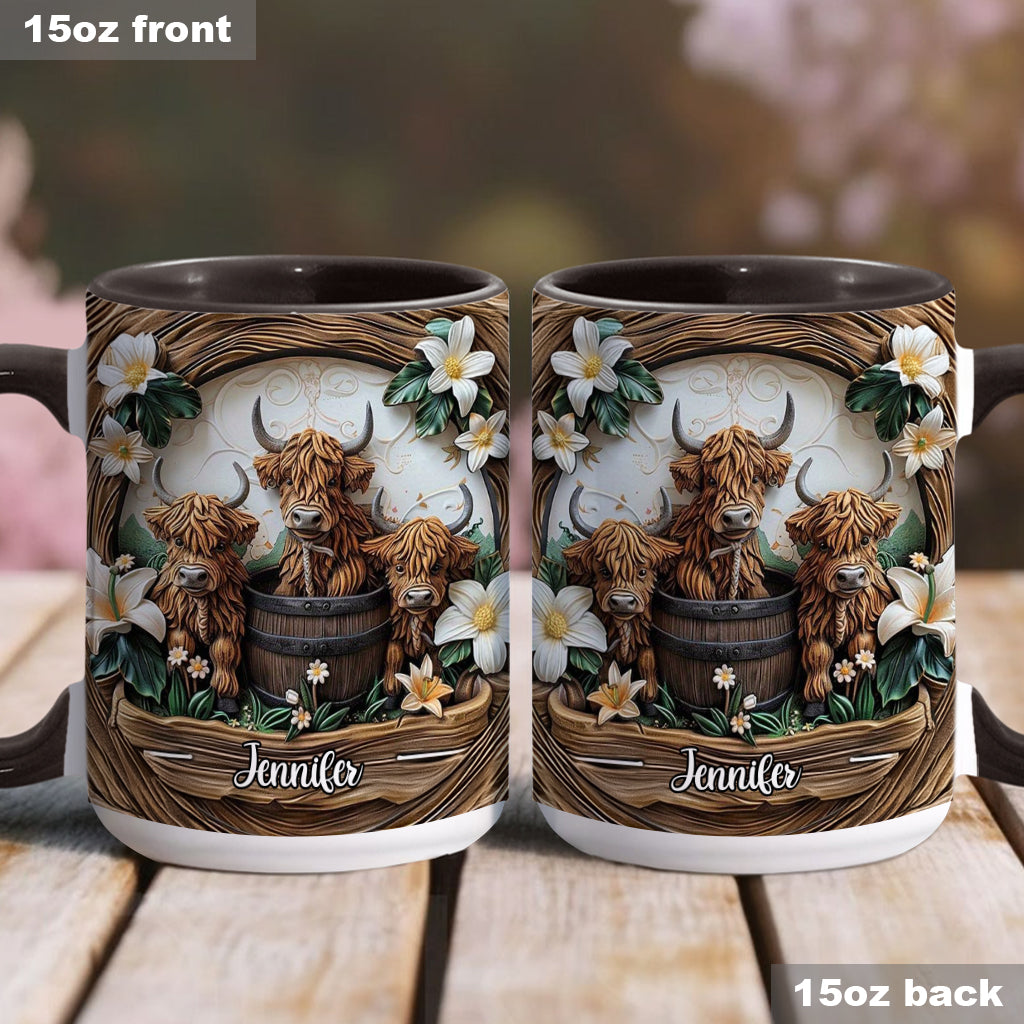 Mug personnalisé « J'adore les vaches des Highlands »