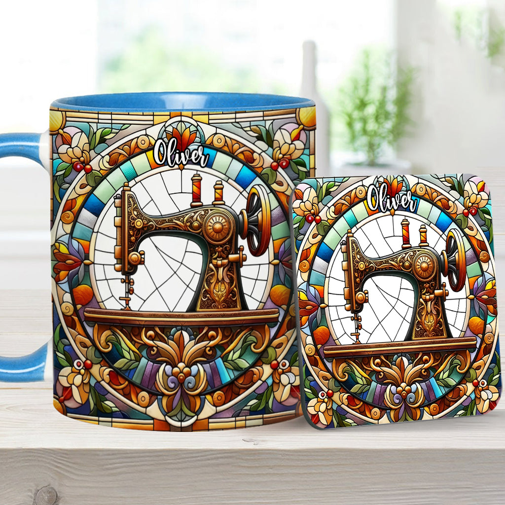 Colorful Sewing Machine - Personalized Sewing Accent Mug