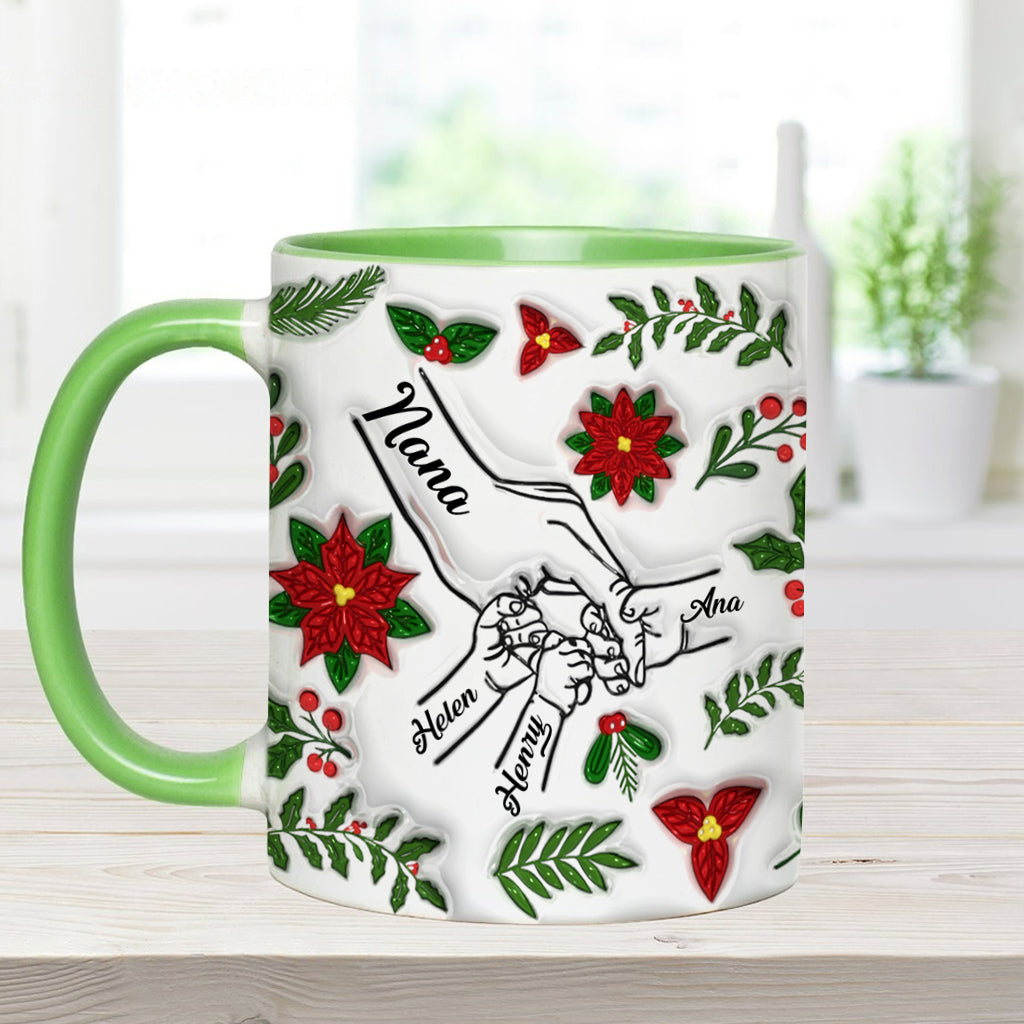 Tiens-moi la main, tiens-moi le cœur - Mug personnalisé pour grand-mère