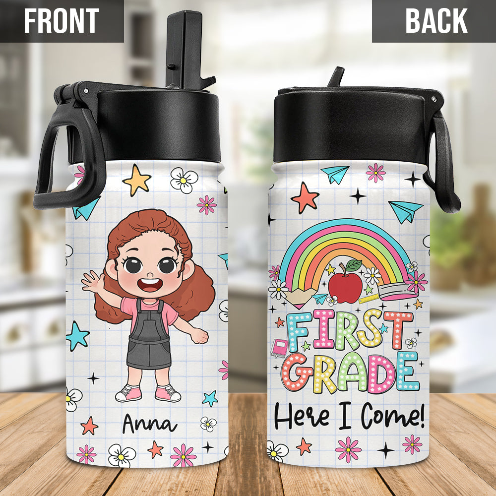 Here I Come! - Personalized Kid Kids Water Bottle