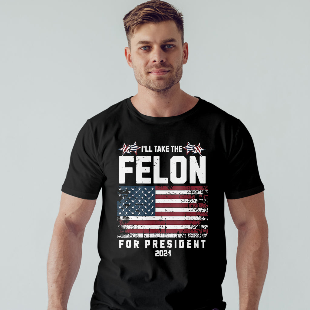 T-Shirt „Verbrecher für Präsident 2024“, Konservatives-Shirt, Anti-Regierungs-Shirt, Patriotisches Shirt, Republikanisches Shirt, Anti-Demokraten-Shirt, USA-Flagge