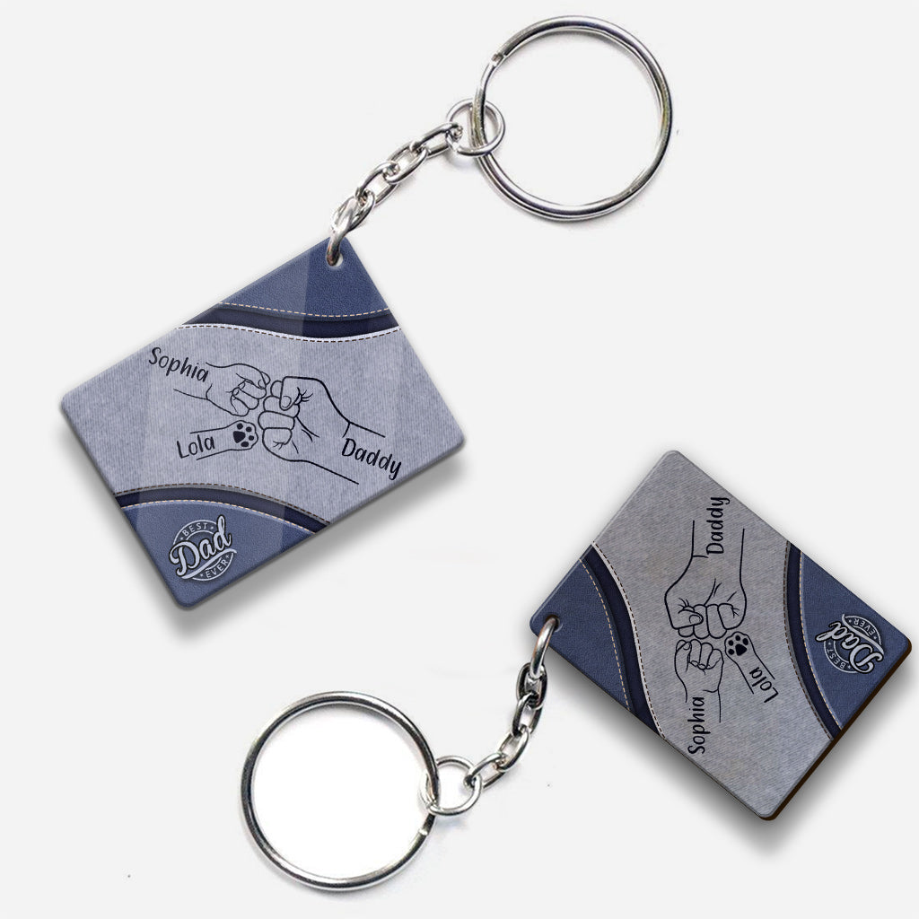 Best Dad Dog Dad Ever - Personalized Father Keychain