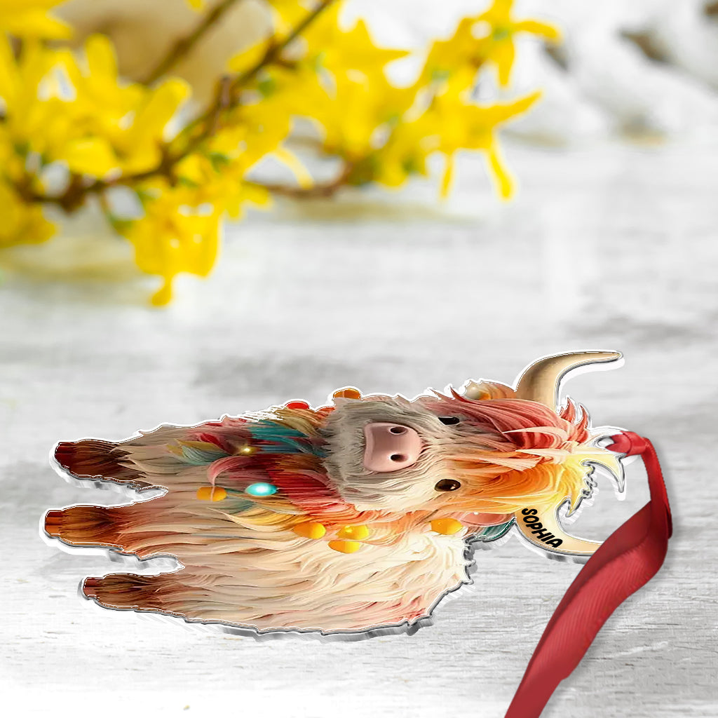 Liebe zu Hochlandrindern – Personalisierter, individuell geformter Ornament