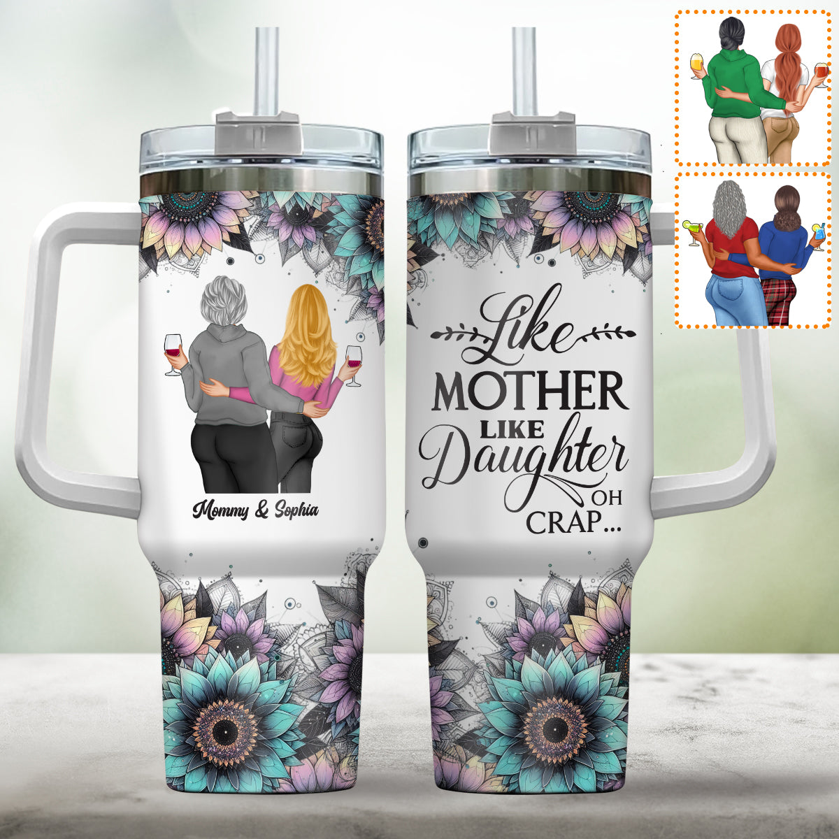 Mama Bear - Personalized Mother Tumbler With Handle