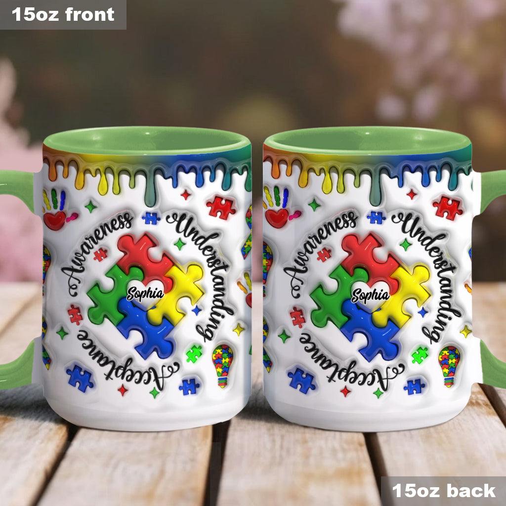 Autism Awareness - Personalized Autism Awareness Accent Mug