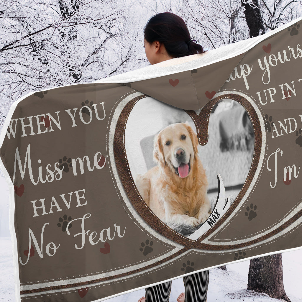 Wenn du mich vermisst – Personalisierte Hunde-Kapuzendecke