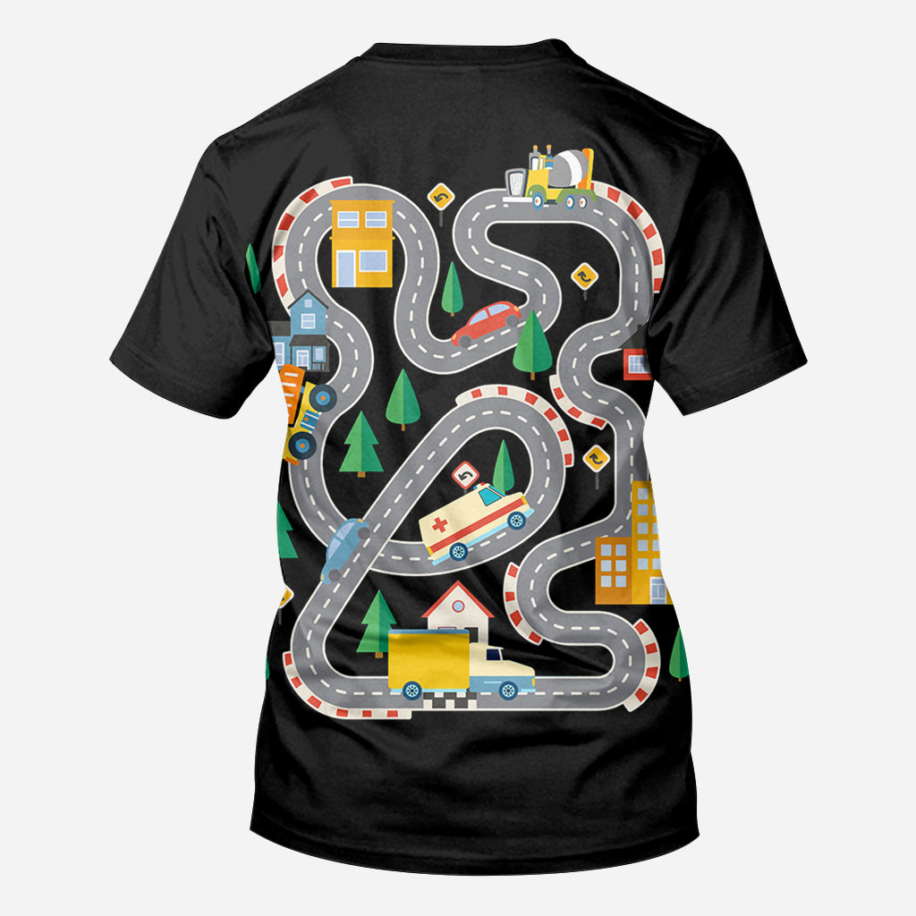 Road On The Back Massage Game T-shirt - Personalized Father All Over Shirt