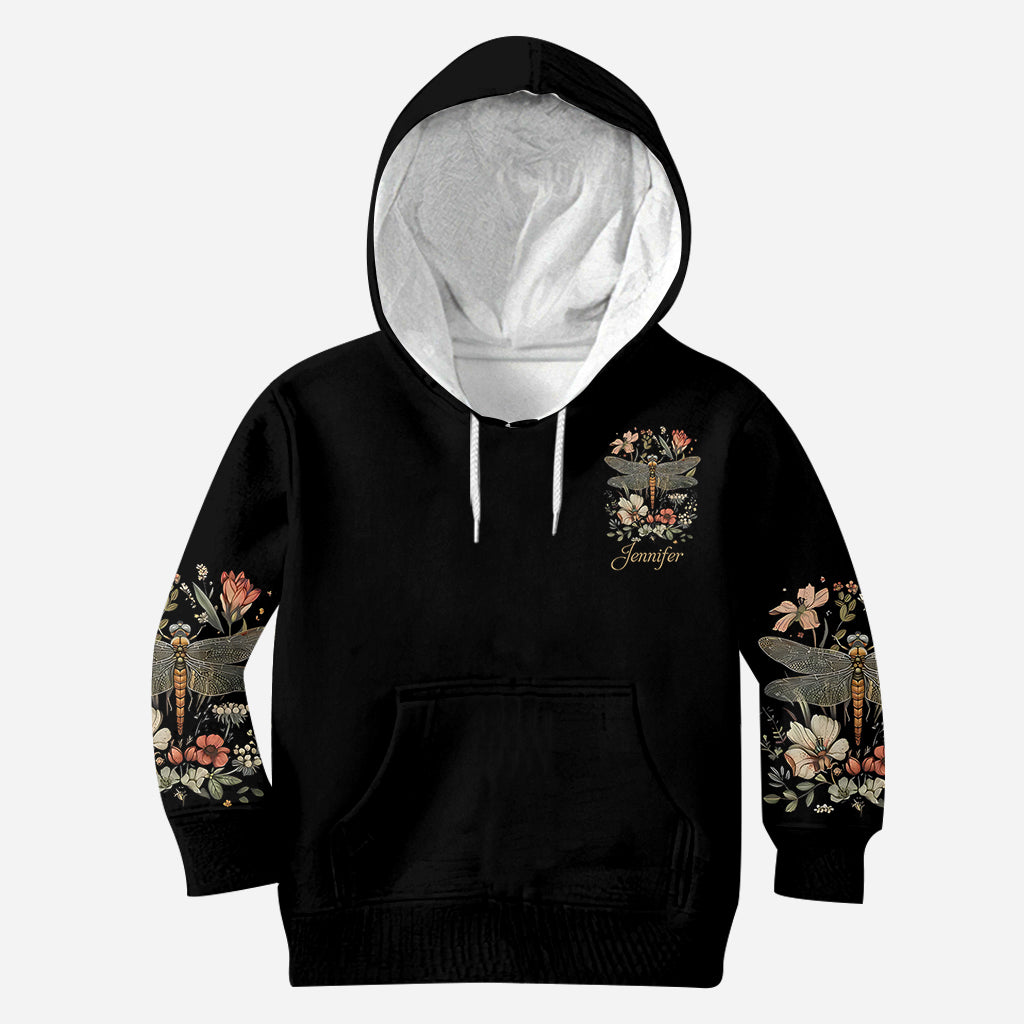 Libellule et fleurs - T-shirt personnalisé à motif libellule.