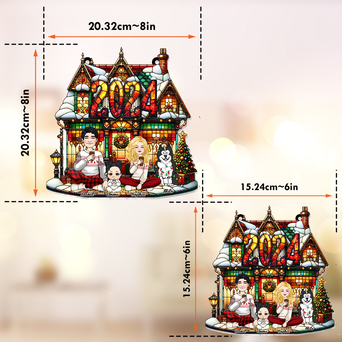 Das sind wir – Personalisierter Familien-Fensterhänger-Sonnenfänger 