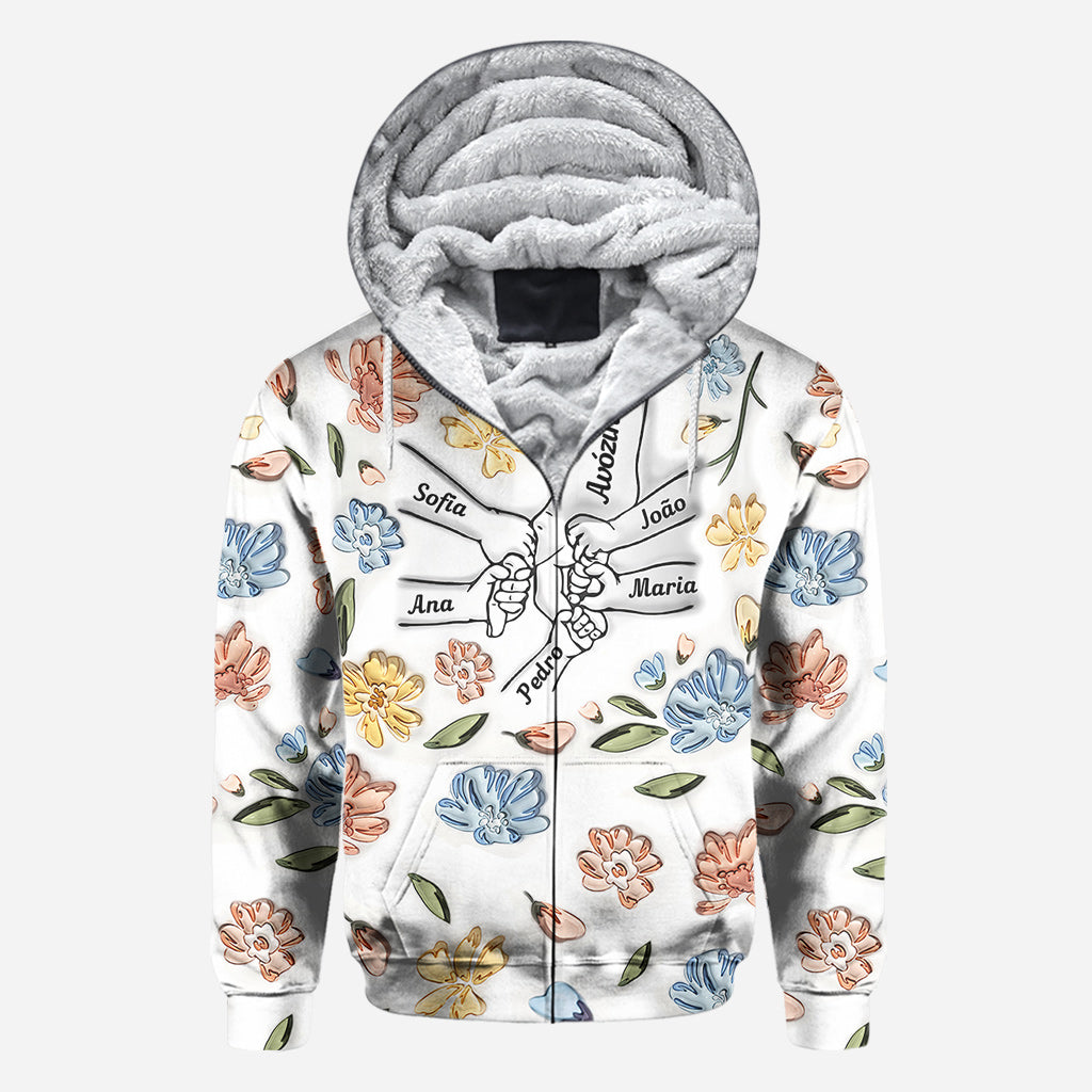 Mom's Love Hands Holding Pastel Floral - Personalized Mother All Over Shirt