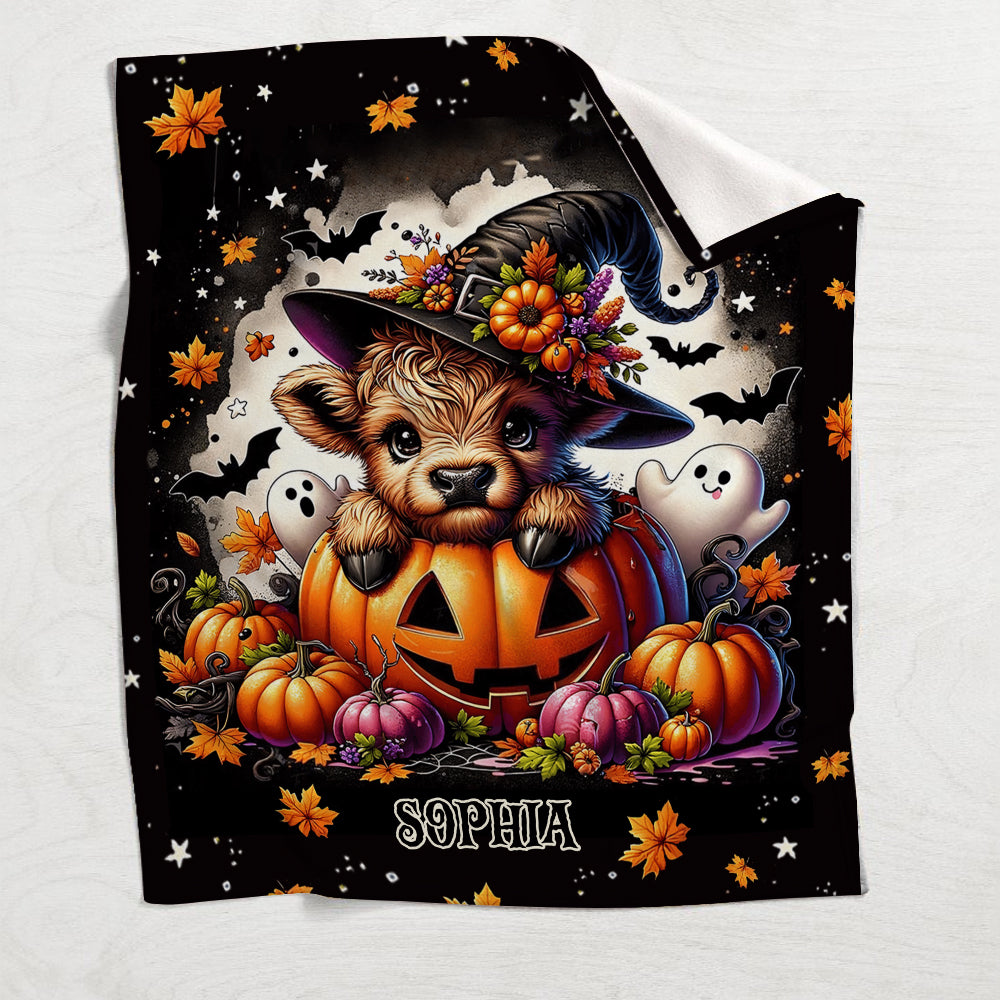 Spooky Little Baby Cow - Personalized Blanket