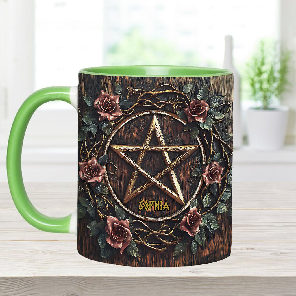 Beautiful Pentagram - Personalized Witch Accent Mug
