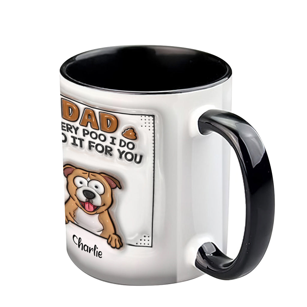 Mug personnalisé « Papa, à chaque fois que je fais caca » avec motif chien