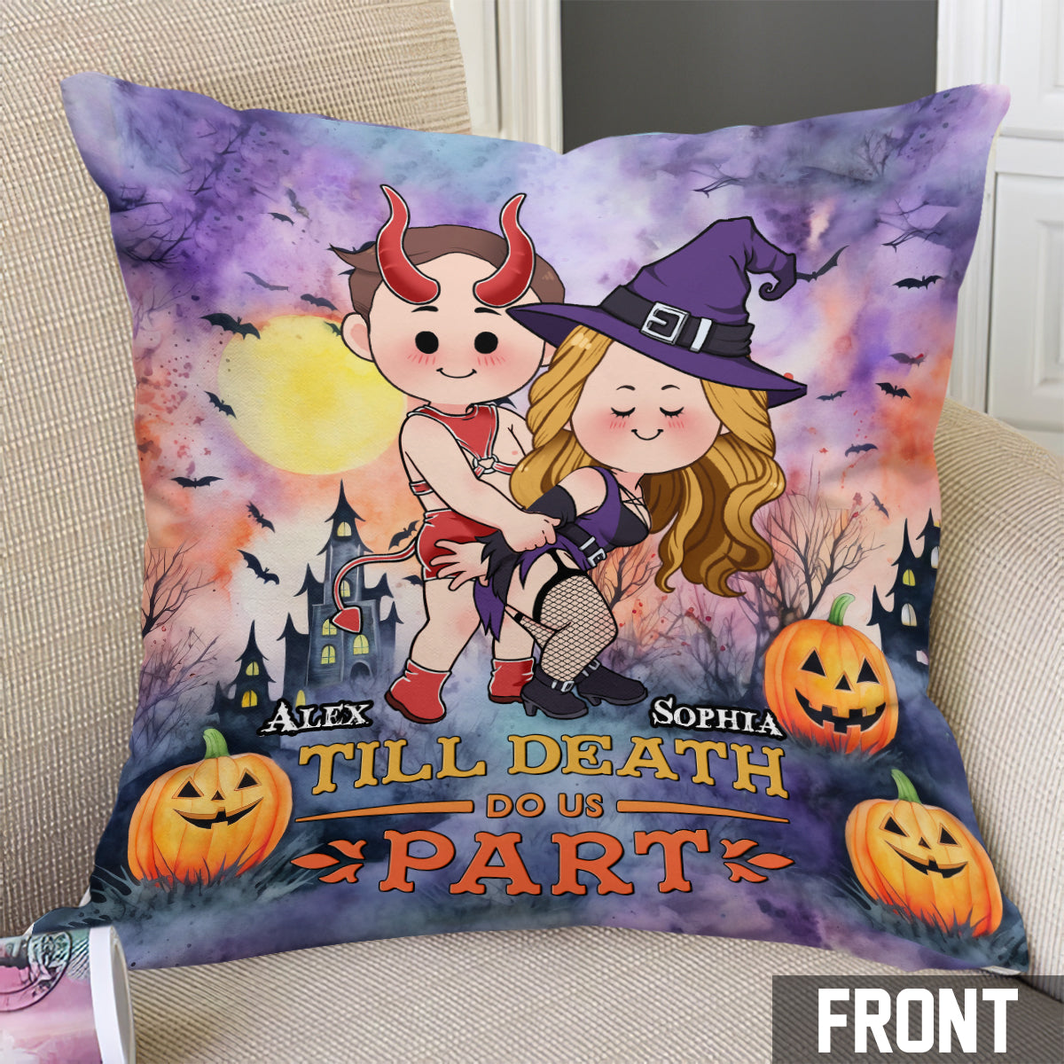 Till Death Do Us Part - Personalized Couple Throw Pillow