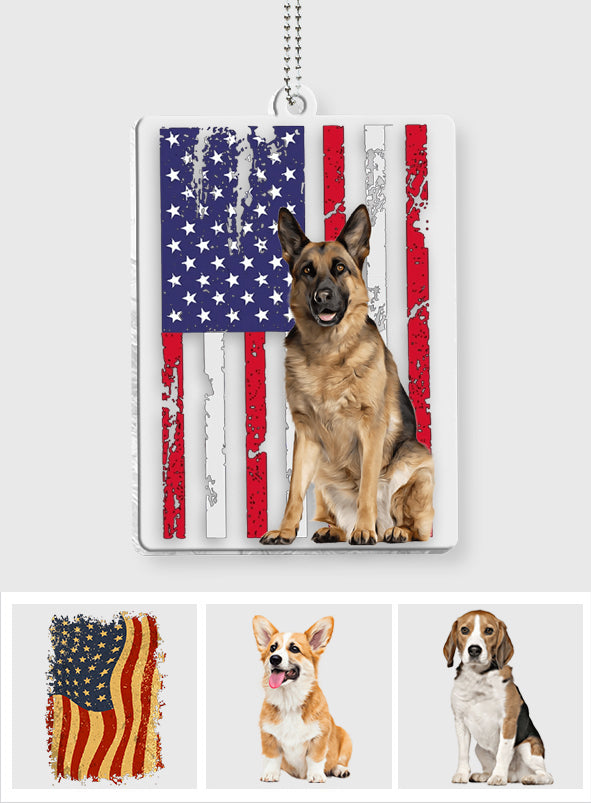 Drapeau Chiot - Ornement de voiture transparent personnalisé pour chien