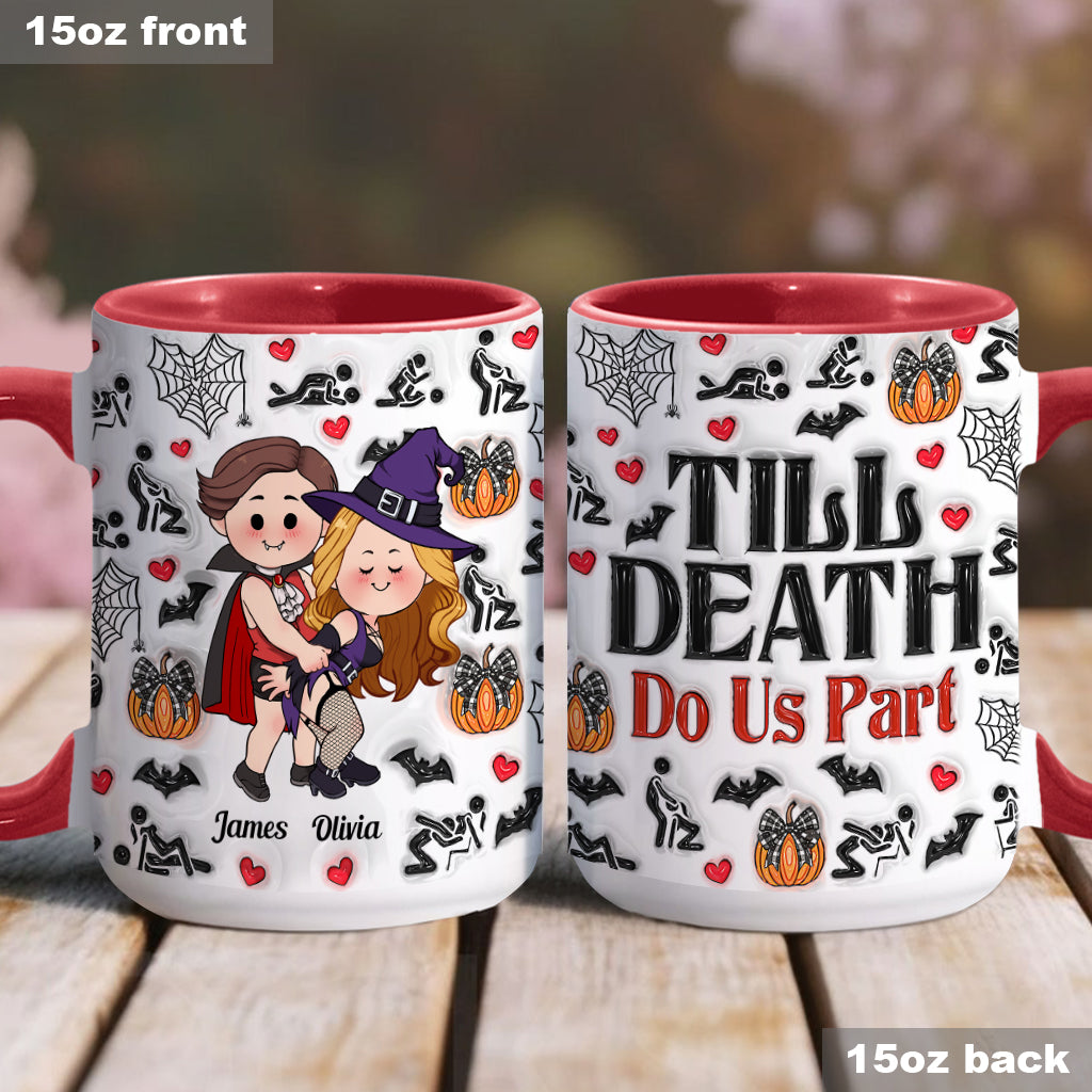 Till Death Do Us Part - Personalized Couple Accent Mug