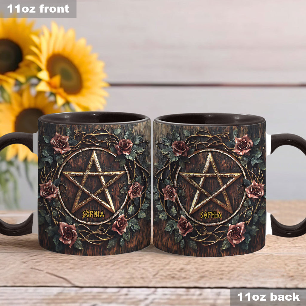 Beautiful Pentagram - Personalized Witch Accent Mug