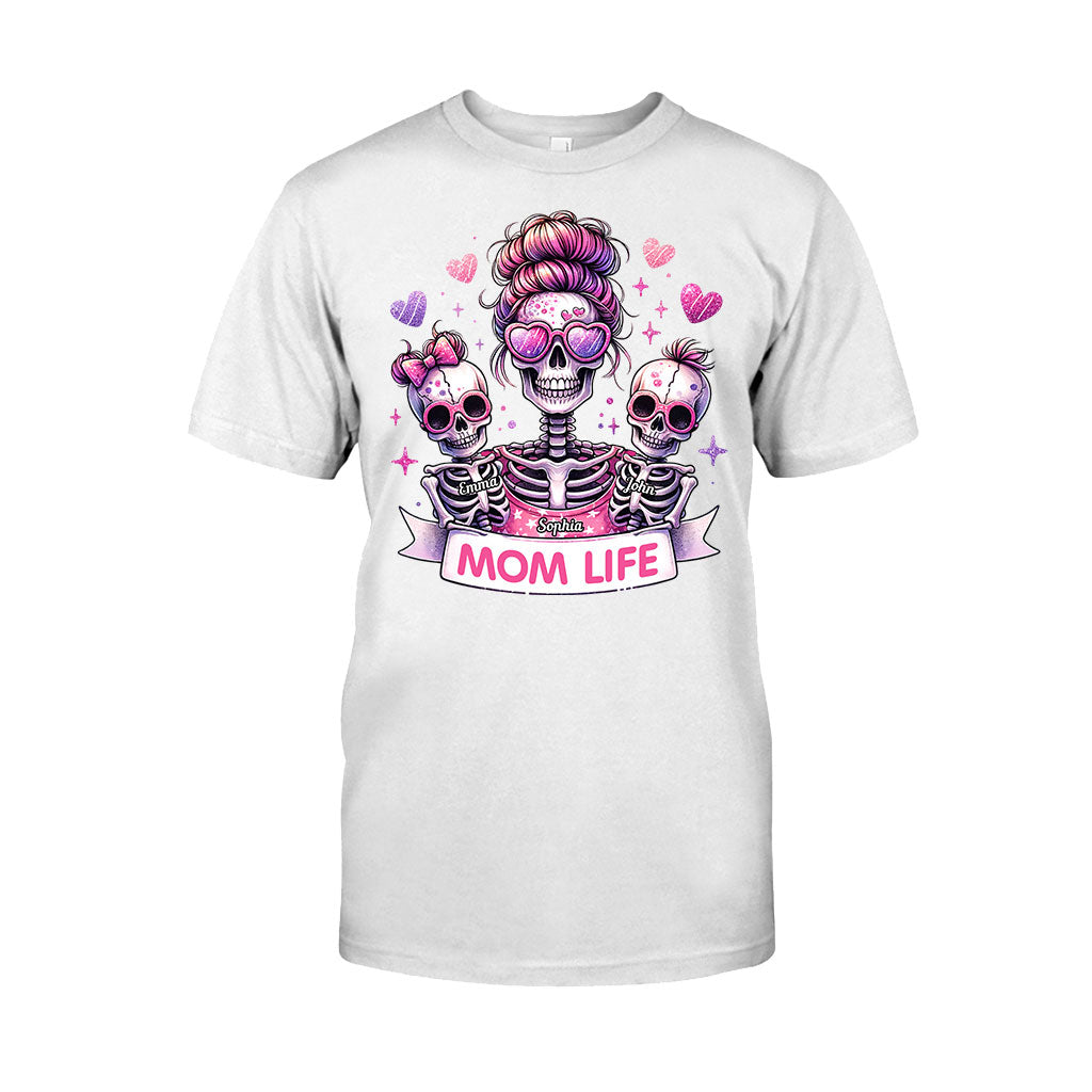 Mama-Leben – Personalisiertes Totenkopf-T-Shirt und Hoodie