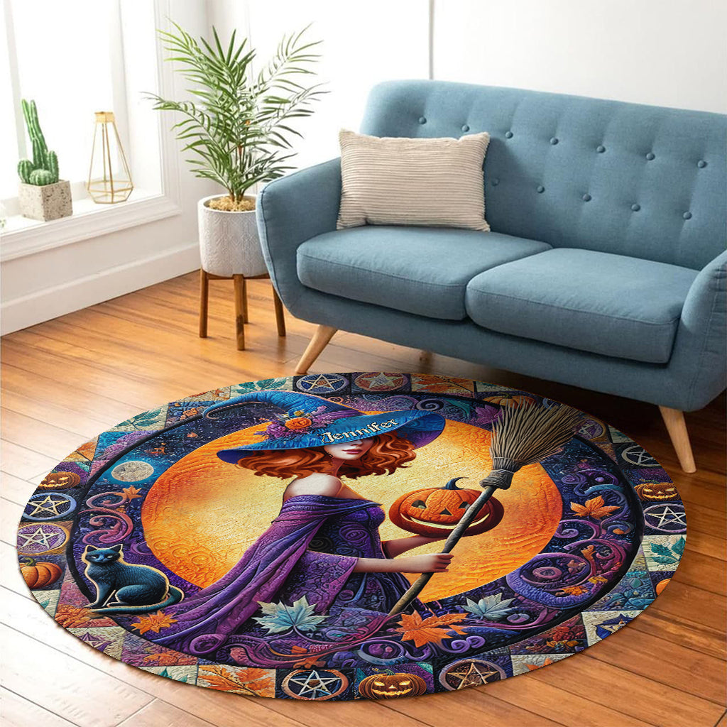 Beautiful Witch - Personalized Witch Round Rug