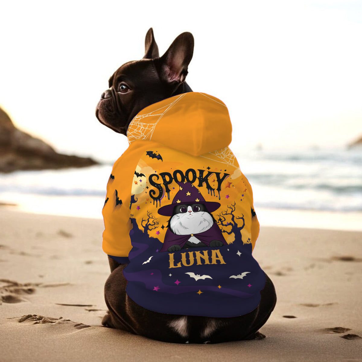 Sweat à capuche personnalisé pour chien et chat effrayant