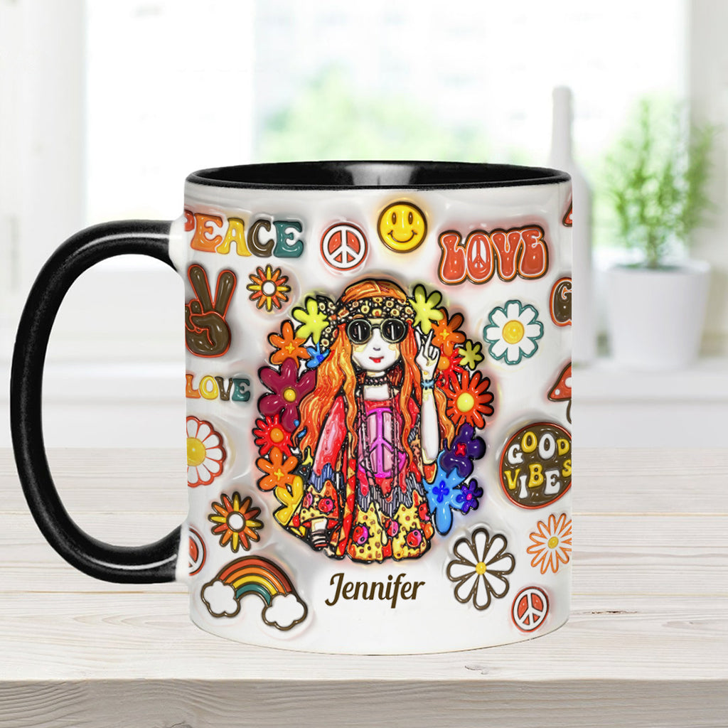 Womens Old Hippies Don't Die Fade Into Crazy Grandmas - Personalized Hippie Accent Mug