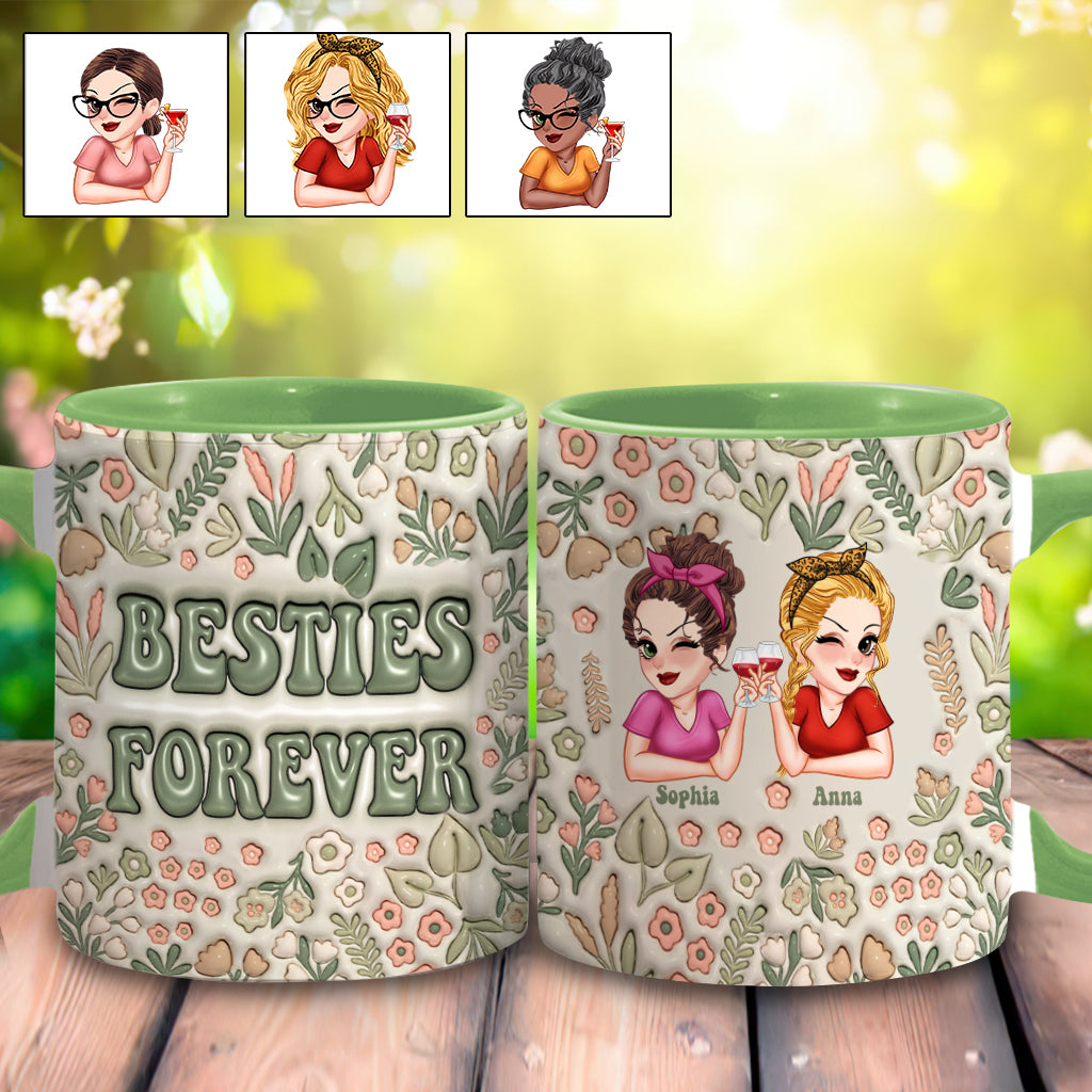 Meilleures amies pour toujours - Mug personnalisé Bestie Forever Floral