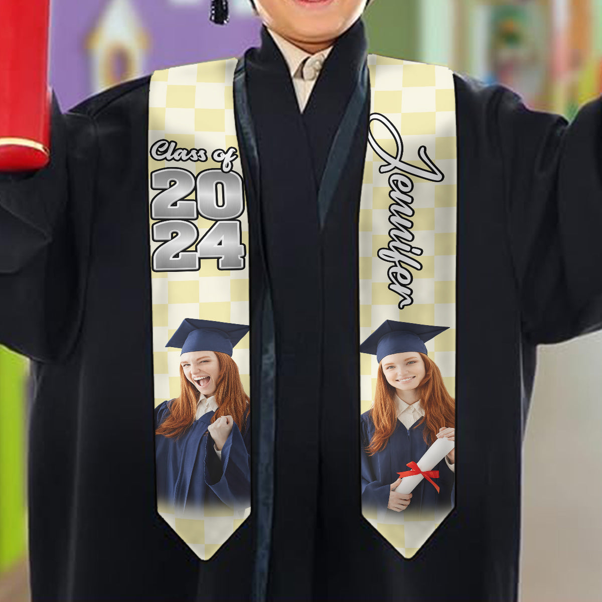 Photo Custom Graduation Stole Sash - Personalized Graduation Graduation Stole