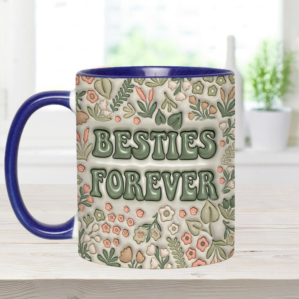 Meilleures amies pour toujours - Mug personnalisé Bestie Forever Floral