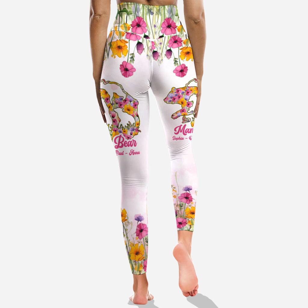 Mama Bear - Personalized Mother Hollow Tank Top and Leggings