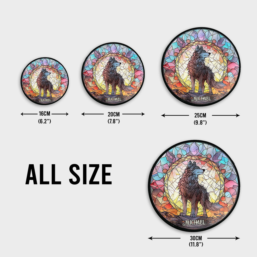 Fierce Spirit - Personalized Wolf Stained Glass Suncatcher