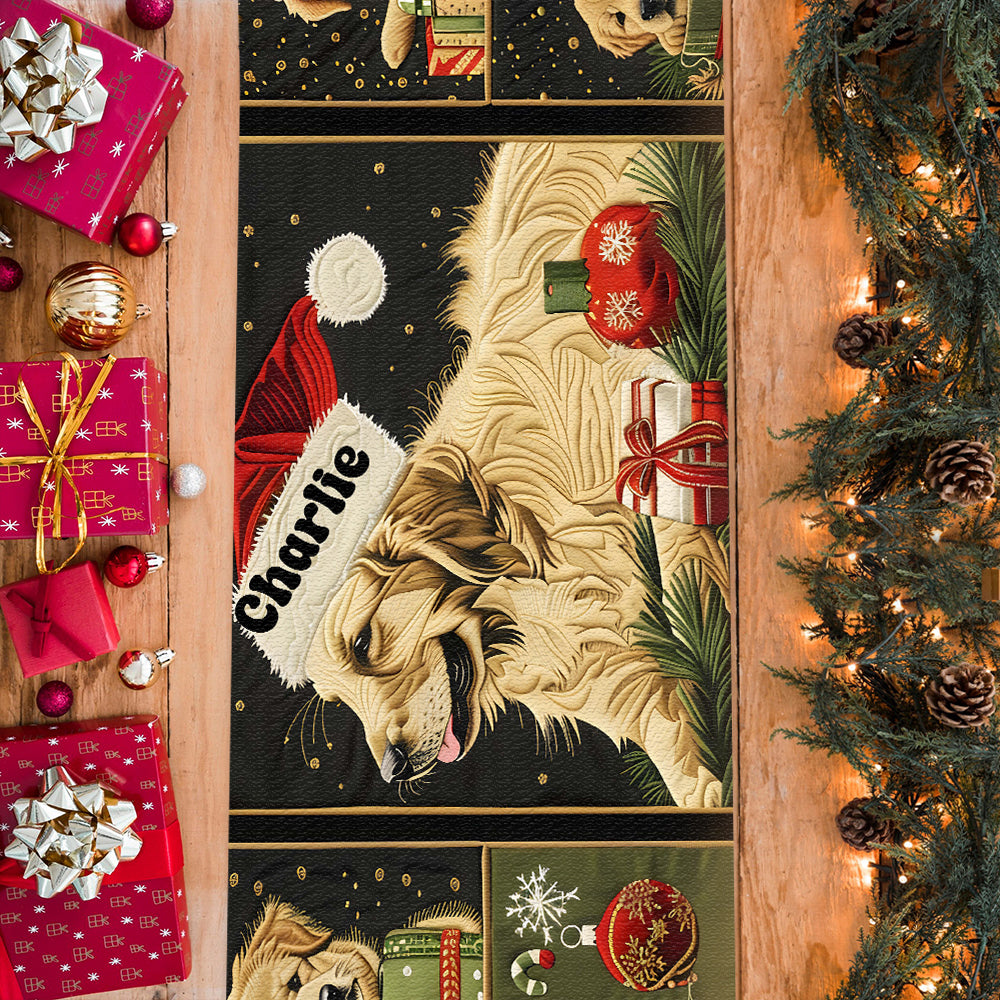 Fröhlich & Strahlend – Personalisierter Tischläufer mit Hundemotiv