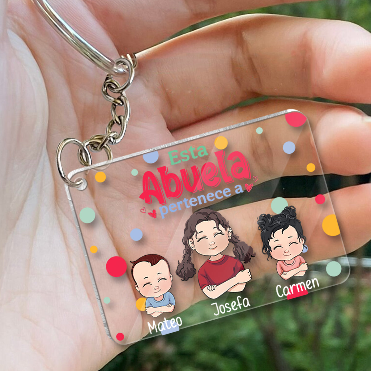 Esta Abuela Pertenece A - Personalized Grandma Transparent Keychain