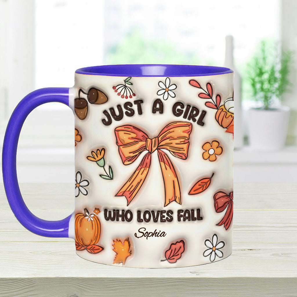 Just A Girl Who Loves Fall - Personalized Autumn Accent Mug