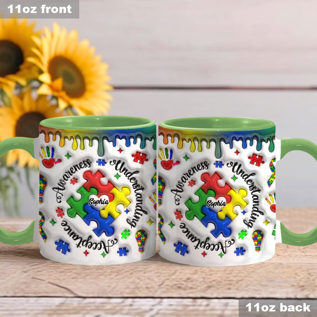 Autism Awareness - Personalized Autism Awareness Accent Mug