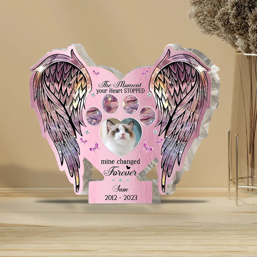 Memorial Wings Your Wings Were Ready But My Heart Was Not - Personalized Cat Custom Shaped Acrylic Plaque