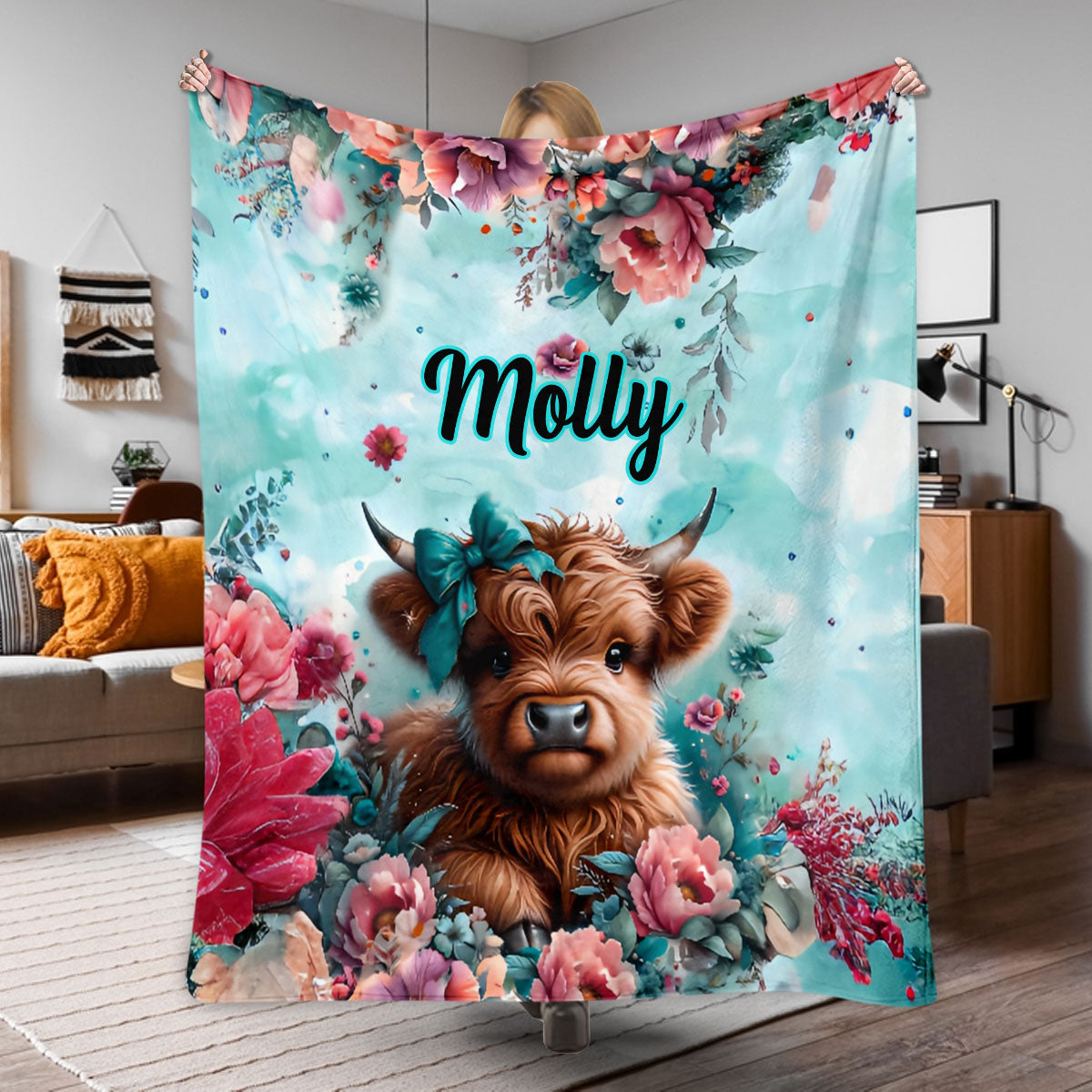 Mignon bébé vache - Couverture personnalisée