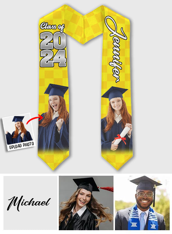 Photo Custom Graduation Stole Sash - Personalized Graduation Graduation Stole