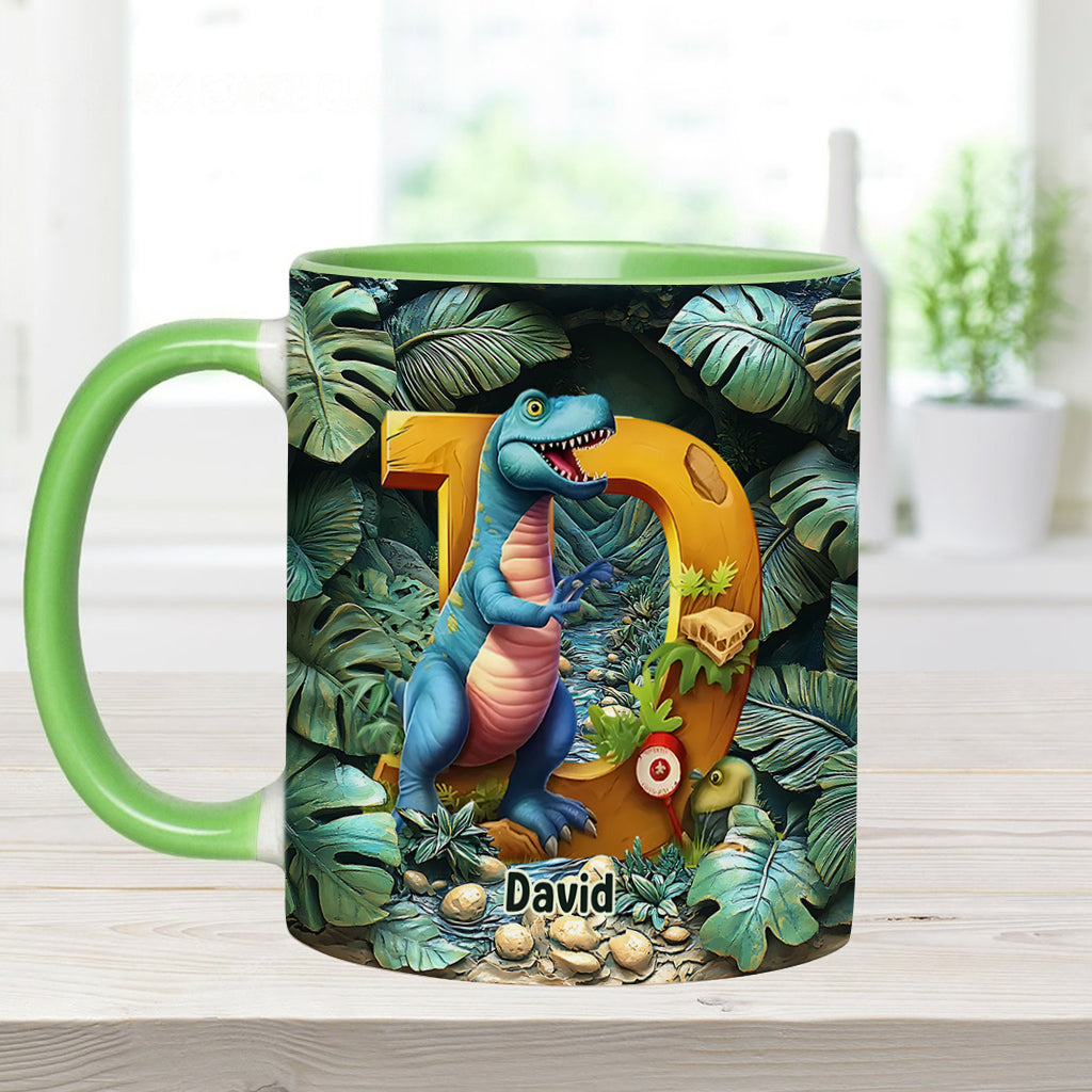 Dinosaur Letter - Personalized Kid Accent Mug