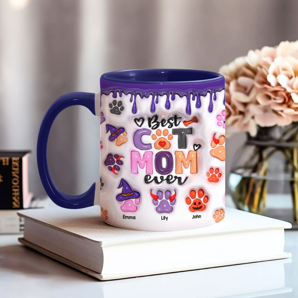 Best Dog Mom Cat Mom Dog Dad Cat Dad Ever - Personalized Dog Accent Mug