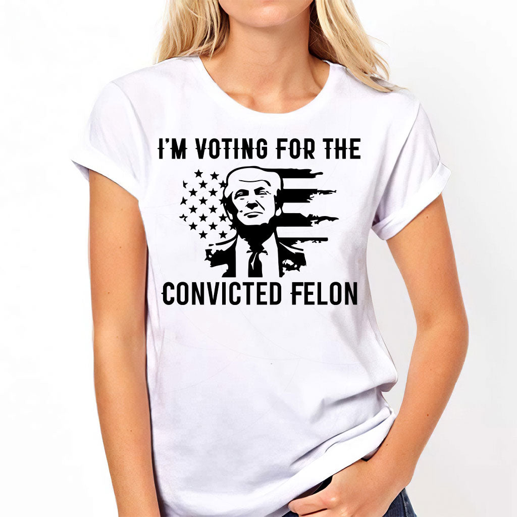 T-shirt Trump 2024, T-shirt « Condamné », T-shirt « Je vote pour un condamné », T-shirt Trump drapeau américain rétro
