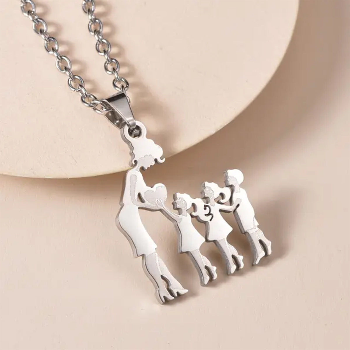 Mom With Children Custom Pendants Necklace - Mother Mom With Children Custom Pendants Necklace