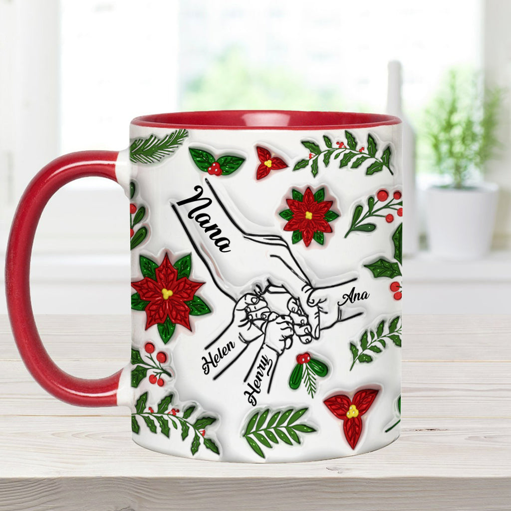 Tiens-moi la main, tiens-moi le cœur - Mug personnalisé pour grand-mère
