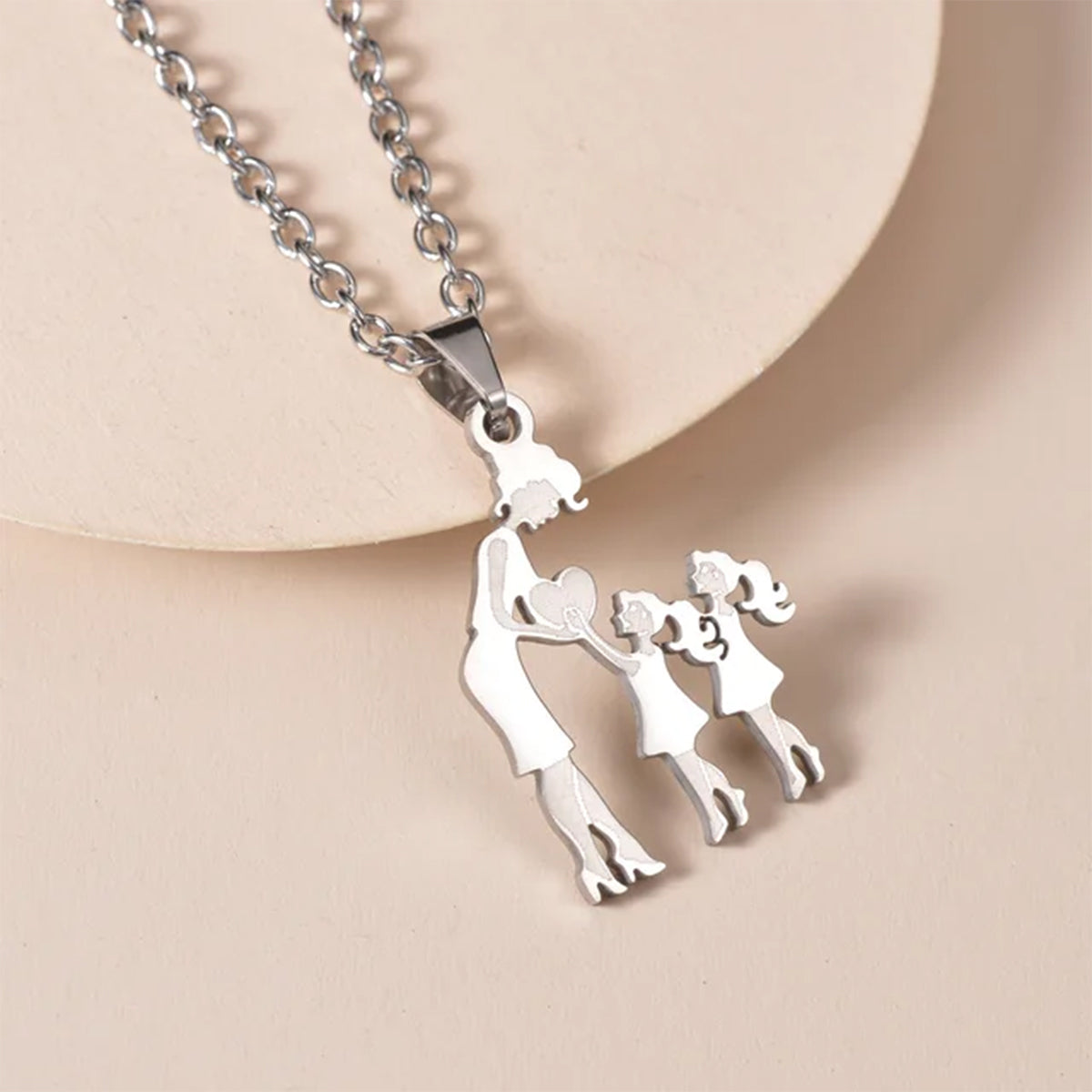 Mom With Children Custom Pendants Necklace - Mother Mom With Children Custom Pendants Necklace