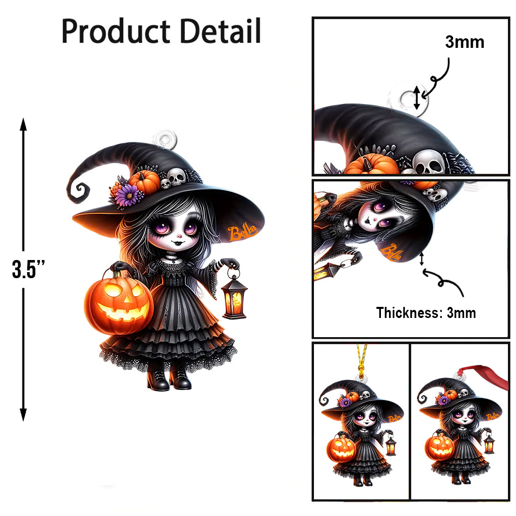 Little Witch - Personalized Witch Custom Shaped Ornament