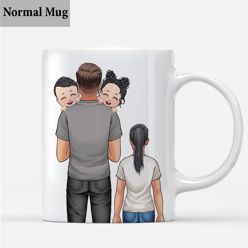 Daddy's Team Fist Bump To Us You Are The World - Personalized Father Mug