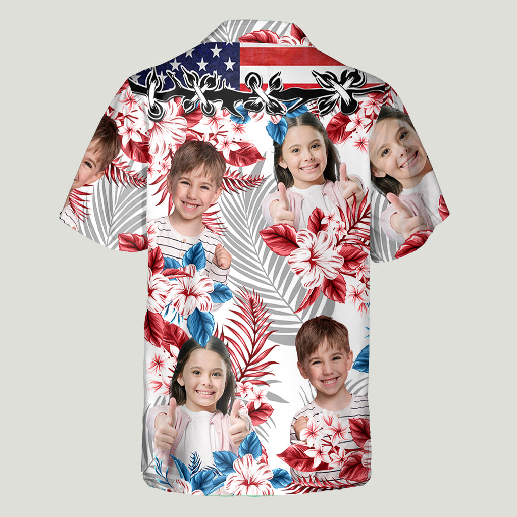 Upload Photo 4th Of July Shirt - Personalized Father Hawaiian Shirt