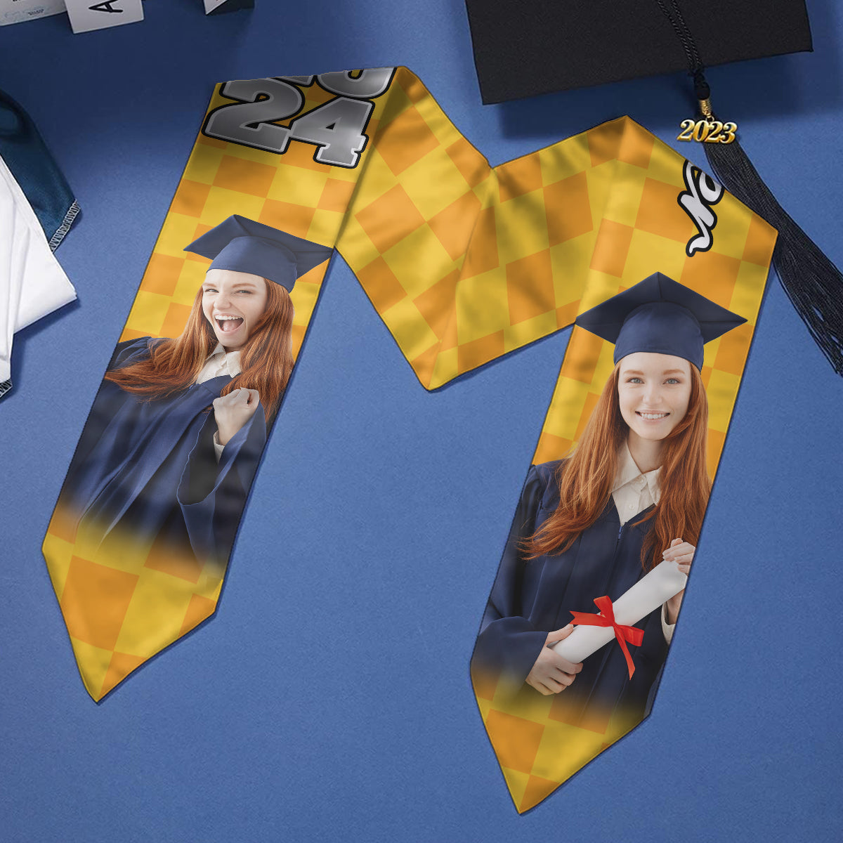 Photo Custom Graduation Stole Sash - Personalized Graduation Graduation Stole